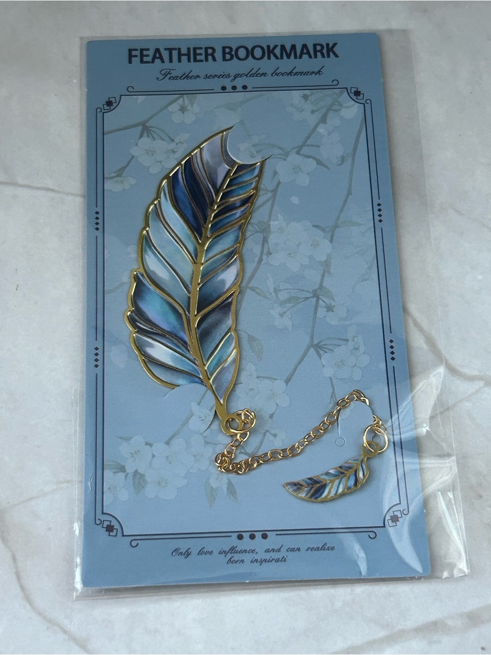 Feather Series Golden Metal Bookmark